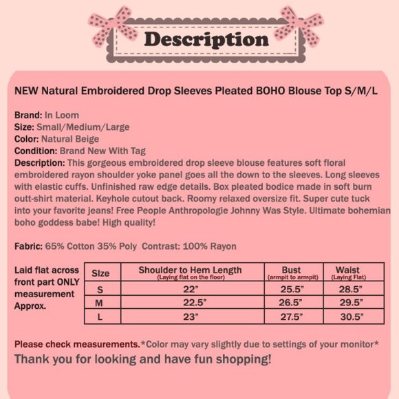 NEW Natural Floral Embroidered Oversize Blouse Top - Picture 11 of 12